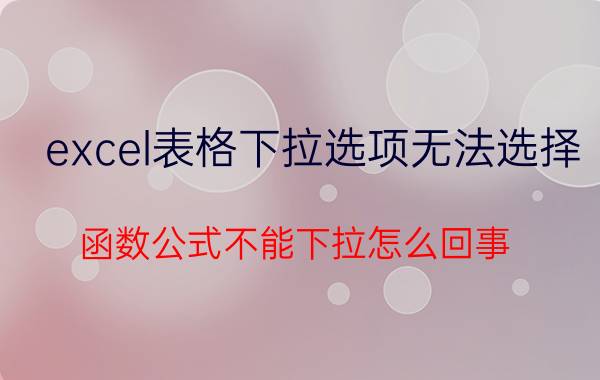 excel表格下拉选项无法选择 函数公式不能下拉怎么回事？